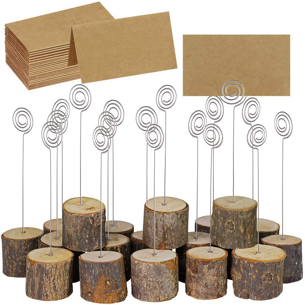 Graded Card Display - Vintage Wood Pile Place Card Photo