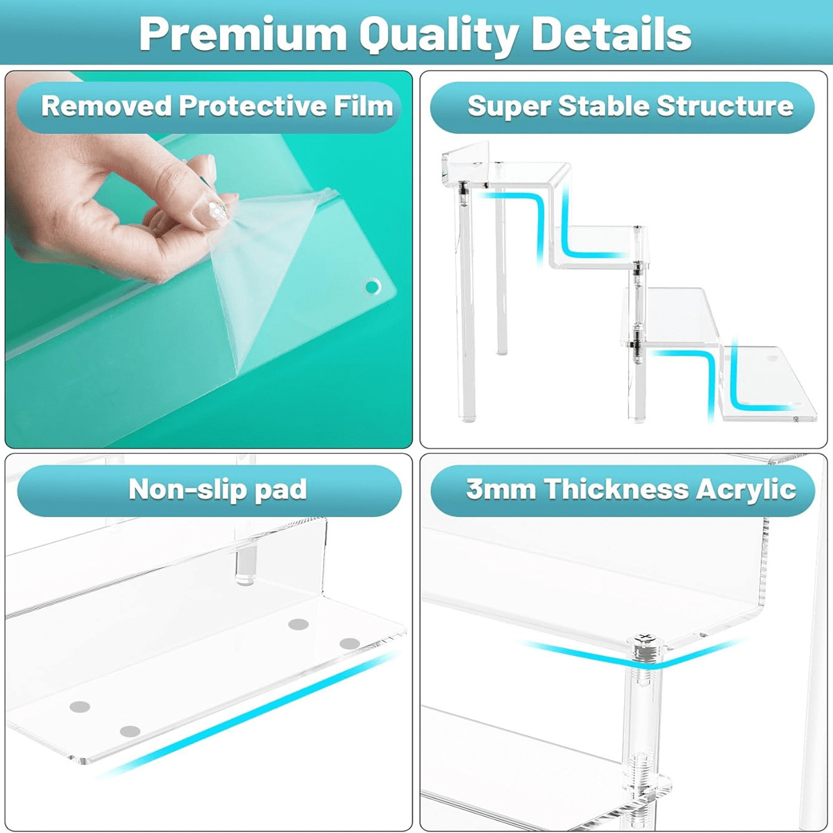 Acrylic Riser Display Stand,4  - огляд і ціна Pop Display Shelf